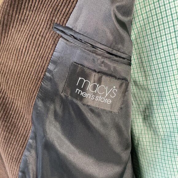 Chaps Ralph Lauren Blazer Mens 44R Brown Corduroy  Sport Coat 2 Button Jacket - Picture 7 of 12